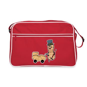Papa Cacahuète Parents Parent Bébé Papa - Sac Retro - rouge/blanc - Devant