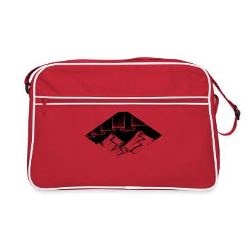 Montagnes et lumières polaires - Sac Retro - rouge/blanc - Devant
