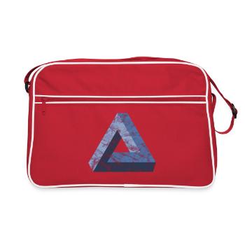Impossible Triangle Tribar Optical Illusion Math - Retro Bag - red/white - Front