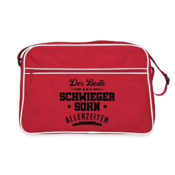 schwiegersohn der beste - Retro Tasche - Rot/Weiß - Vorne