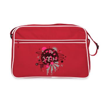 Disco Kugel - Retro Tasche - Rot/Weiß - Vorne