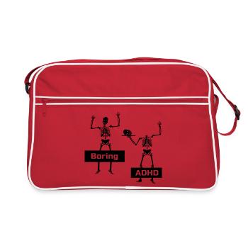 Boring vs ADHD - Retro Bag - red/white - Front