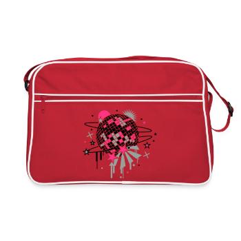 Disco Kugel - Retro Tasche - Rot/Weiß - Vorne