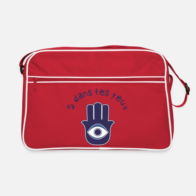 Khamsa: 5 in your eyes! - Retro Bag - red/white