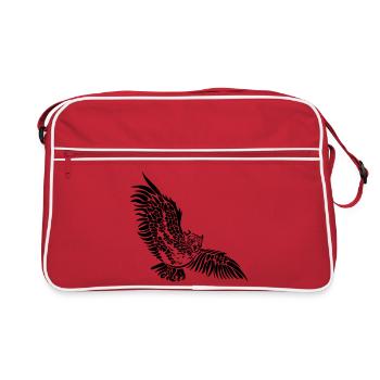 Hibou hibou hibou nocturne - Sac Retro - rouge/blanc - Devant
