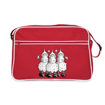 "Mc Wool" - sheep t-shirt design - Retro Bag - red/white - Front