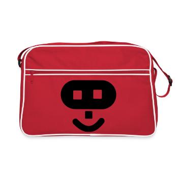 Hacker logo - Retro Bag - red/white - Front