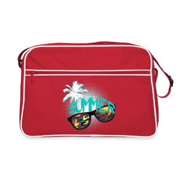 Sonnenbrille Palme mint - Retro Tasche - Rot/Weiß - Vorne