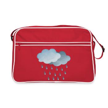 Symbole météo pluie-nuages - Sac Retro - rouge/blanc - Devant
