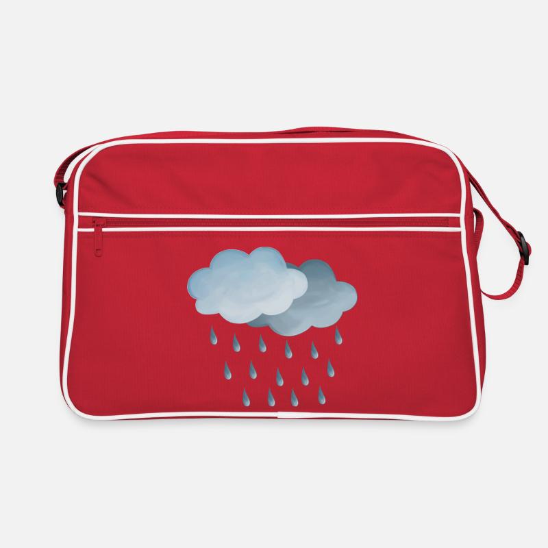 Weather Rain-Clouds Symbol Retro Bag