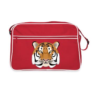 Tête de tigre - colorée - Sac Retro - rouge/blanc - Devant