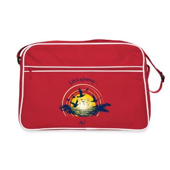Life's a journey- Fly! - Retro Bag - red/white - Front