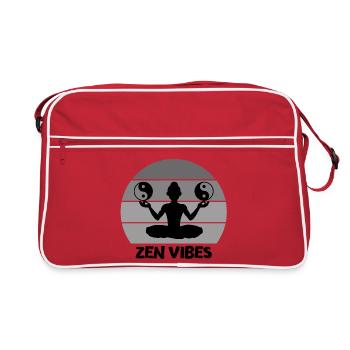 zen vibes, zen vibe, meditation - Retro Bag - red/white - Front