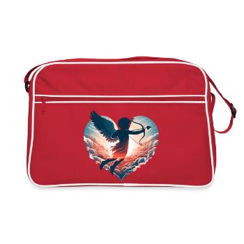 La Saint-Valentin Cupidon va droit au cœur - Sac Retro - rouge/blanc - Devant
