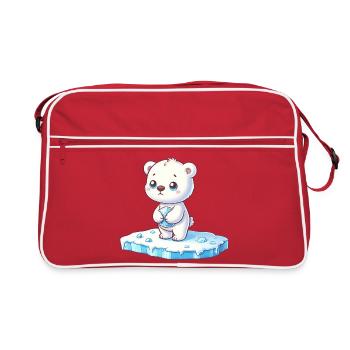 Ours polaire sur la banquise réchauffement climatique - Sac Retro - rouge/blanc - Devant