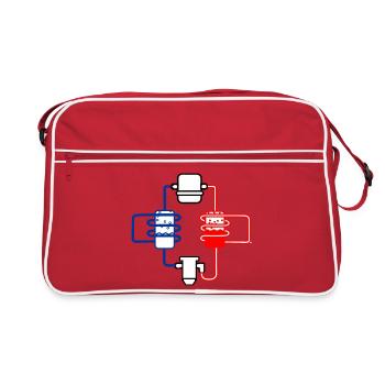 Heat pump red blue - Retro Bag - red/white - Front