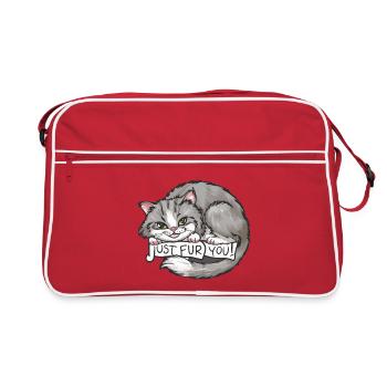 Cat_Just fur you - Retro Bag - red/white - Front