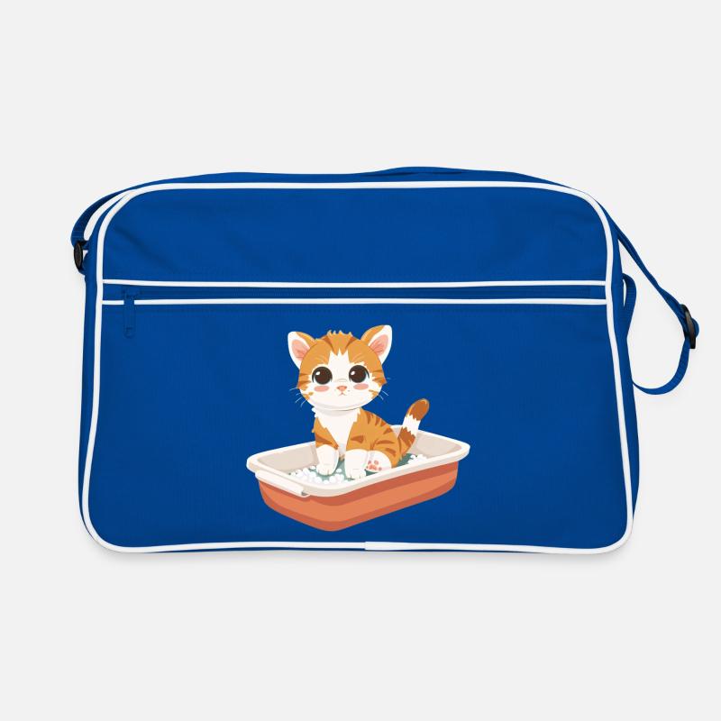 Mignon bébé chat jetant un coup d’œil hors de sa litière Sac Retro