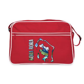 Carte à l’aquarelle Bora Bora - Sac Retro - rouge/blanc - Devant