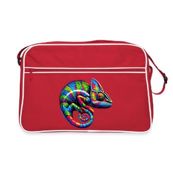 Chamäleon - Retro Tasche - Rot/Weiß - Vorne
