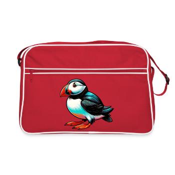 Papageitaucher - Retro Tasche - Rot/Weiß - Vorne
