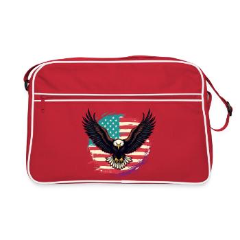 Weißkopfseeadler - Retro Tasche - Rot/Weiß - Vorne
