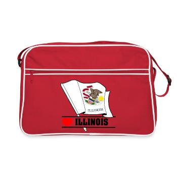 Flag Illinois heart ILLINOIS - Retro Bag - red/white - Front