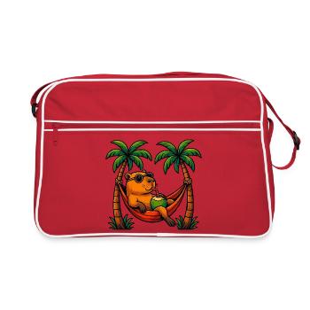 Tropical capybara Relaxing in Coconut Hammock - Sac Retro - rouge/blanc - Devant