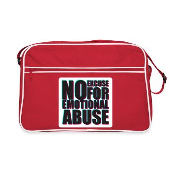 Bold No Excuse for Emotional Abuse Design - Retro Bag - red/white - Front