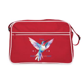 Watercolour Hummingbird Summer Design - Retro Bag - red/white - Front