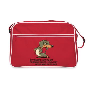 Langkörper mit eigenem Kopf - Retro Tasche - Rot/Weiß - Vorne