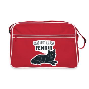 Quiet Like Fenrir Wolf Design - Retro Bag - red/white - Front