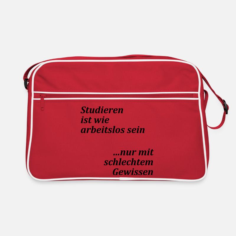 Unispruch "Studieren = arbeitslos" Studenten Retro Tasche