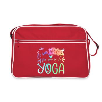 Fille qui aime yoga en aquarelle pastel - Sac Retro - rouge/blanc - Devant