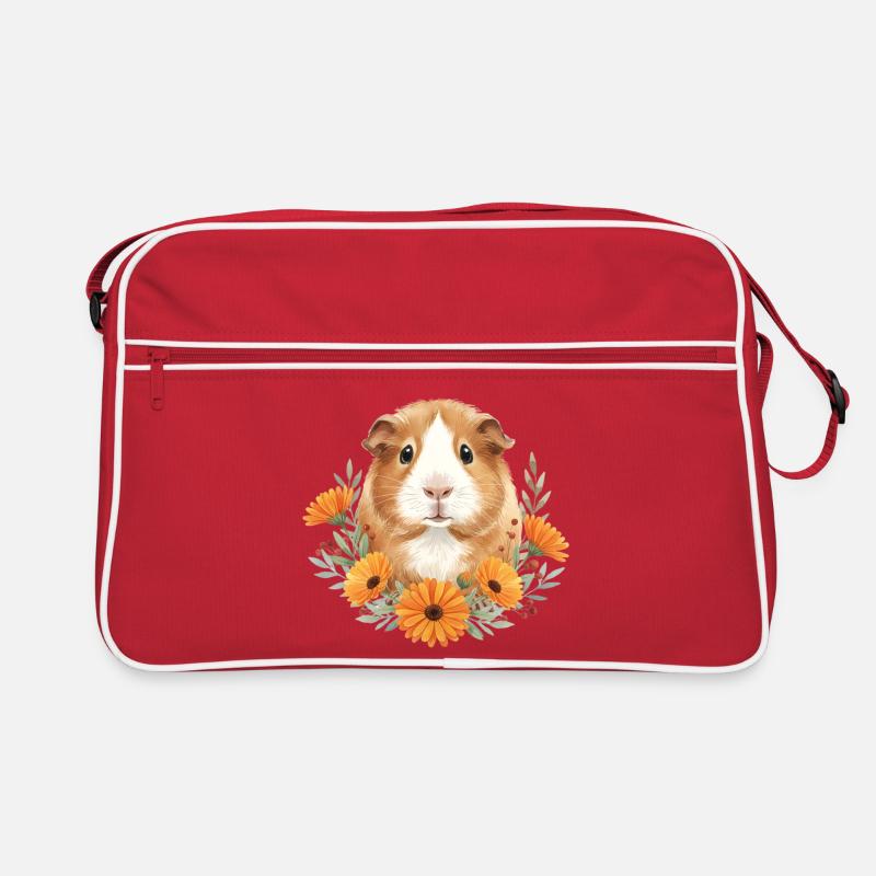 Meerschweinchen - Retro Tasche - Rot/Weiß