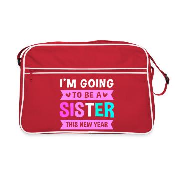 Gender Reveal Silvester - Retro Tasche - Rot/Weiß - Vorne