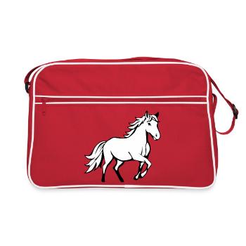 Cheval blanc T-shirt enfant blanc cadeau - Sac Retro - rouge/blanc - Devant