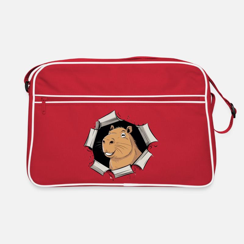Capybara Comic – friedlicher Durchbruch Retro Tasche