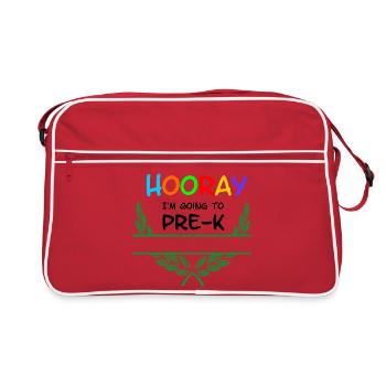 Hourra, je vais à la Pré-K - Espace de noms - Sac Retro - rouge/blanc - Devant