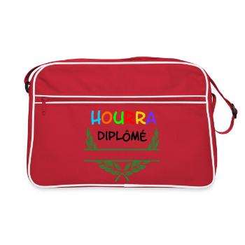 Hourra Diplôme – Espace de noms - Sac Retro - rouge/blanc - Devant