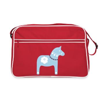 Dala Horse Suède Tradition de Noël Wood Xmas - Sac Retro - rouge/blanc - Devant