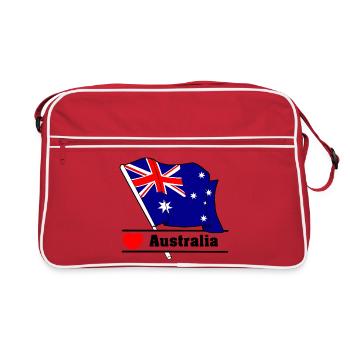 Drapeau australien Heartbeat - Sac Retro - rouge/blanc - Devant