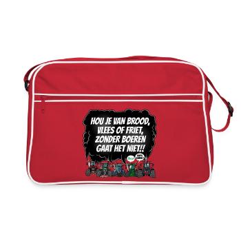 Boerenprotest_tshirt_NL - Sac Retro - rouge/blanc - Devant