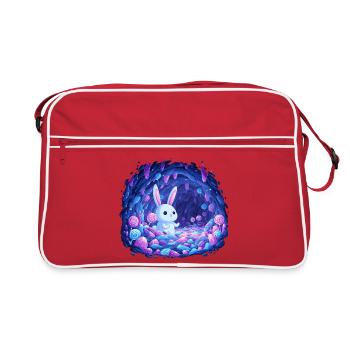 Le Lapin Bleu dans la Forêt de Cristal - Sac Retro - rouge/blanc - Devant