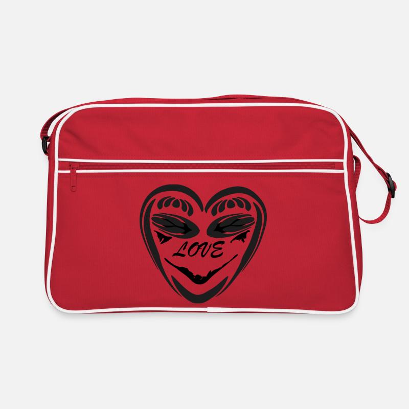 Herzhand Silhouette Vintage - Retro Tasche - Rot/Weiß