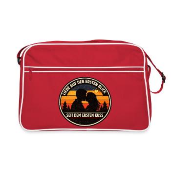 Love at First Sight Saying - Retro Bag - red/white - Front