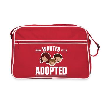 Wanted Chosen Loved Adopted Family - Retro Bag - red/white - Front