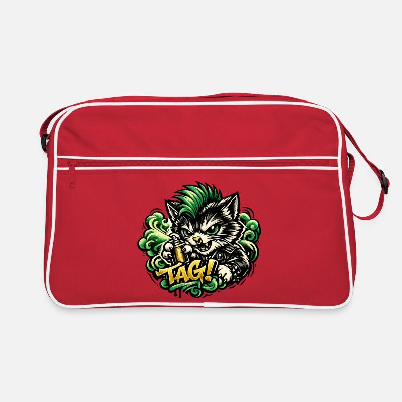 Graffiti agressif de chat Sac Retro