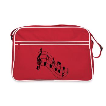 Melodic Wave Staff Art - Retro Bag - red/white - Front