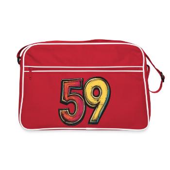 59 Number Colorful - Retro Bag - red/white - Front